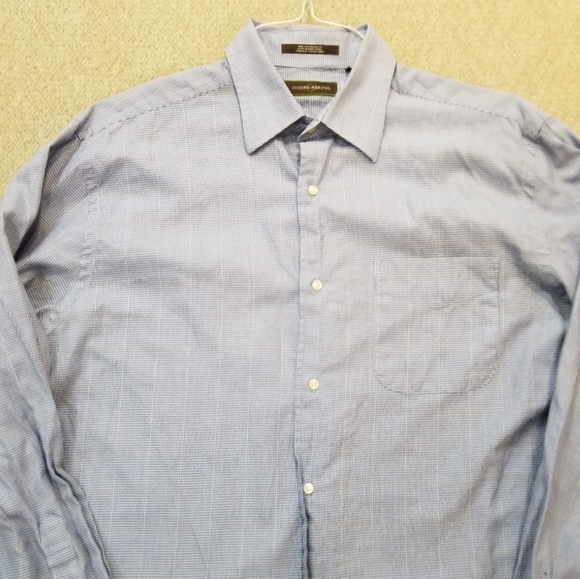 Joseph Abboud Blue Check Dress Shirt 16-34/35 - Picture 7 of 15